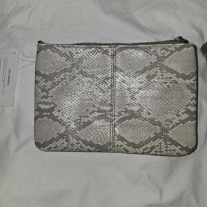 thirty-one Snake-Embossed Zip Strap Or Clutch in Beige and Gray